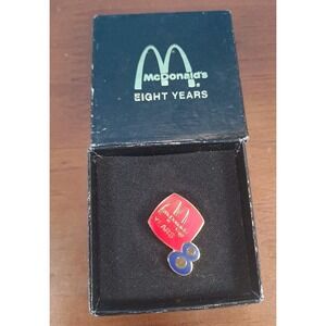 Vintage‎ McDonald's Crew Member 8 Years Service Lapel Pin w Presentation Box